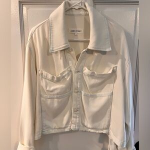 James Street White Denim Button Down Shirt